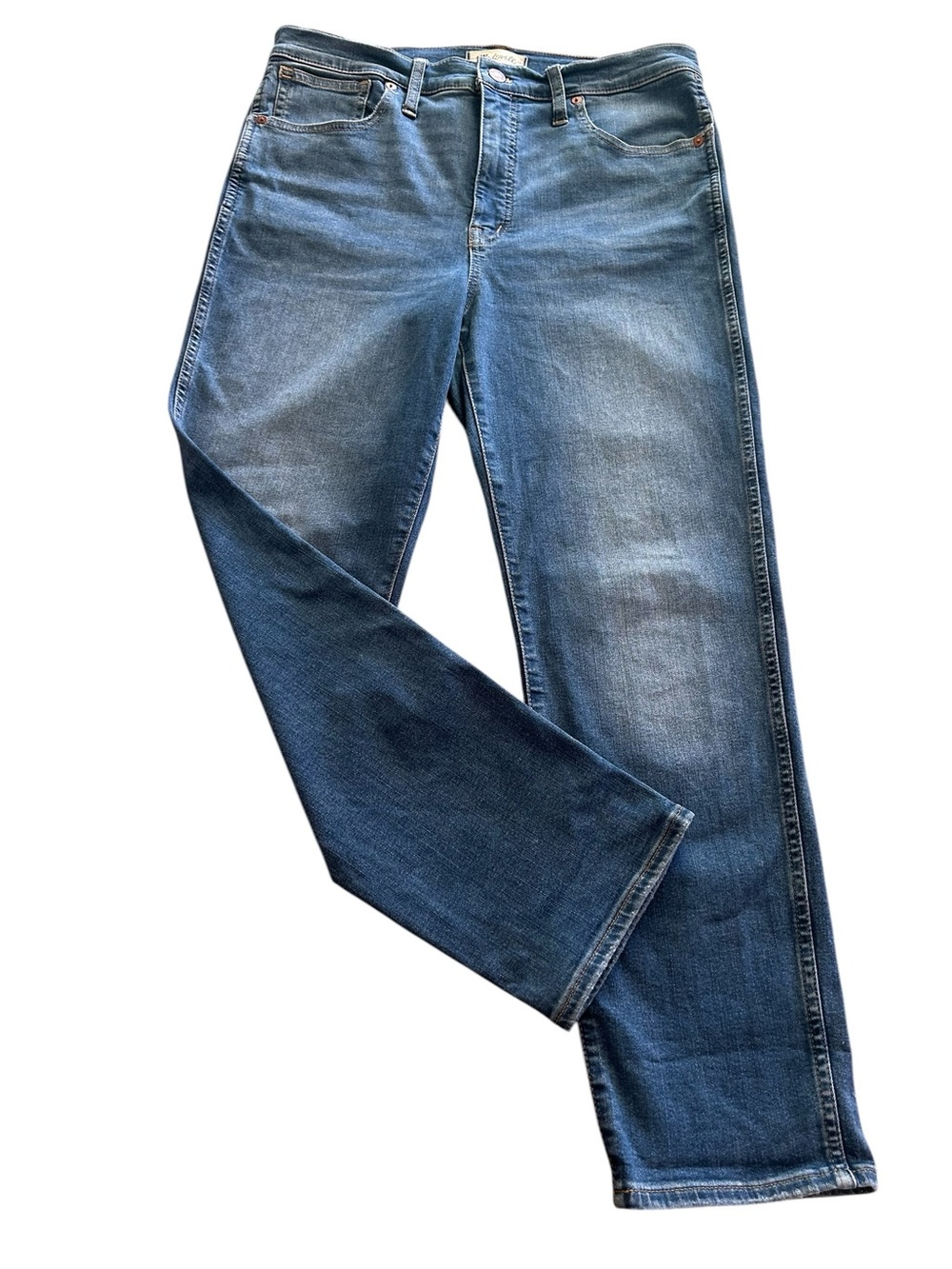 Madewell High-Rise Straight Jeans in Medium Blue Wash